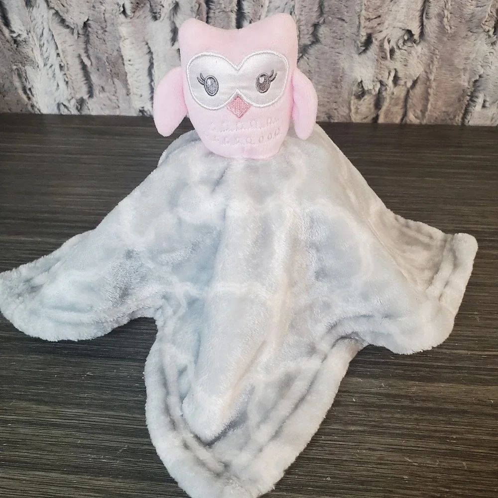 Hudson Baby HB Pink Owl Lovey Plush Security Blanket Gray‎ 14
